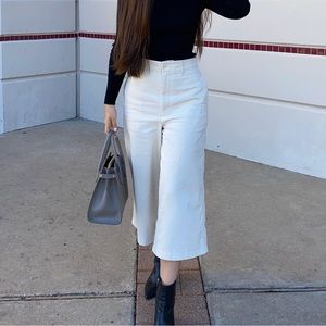 UNIQLO corduroy cropped wide leg pants
